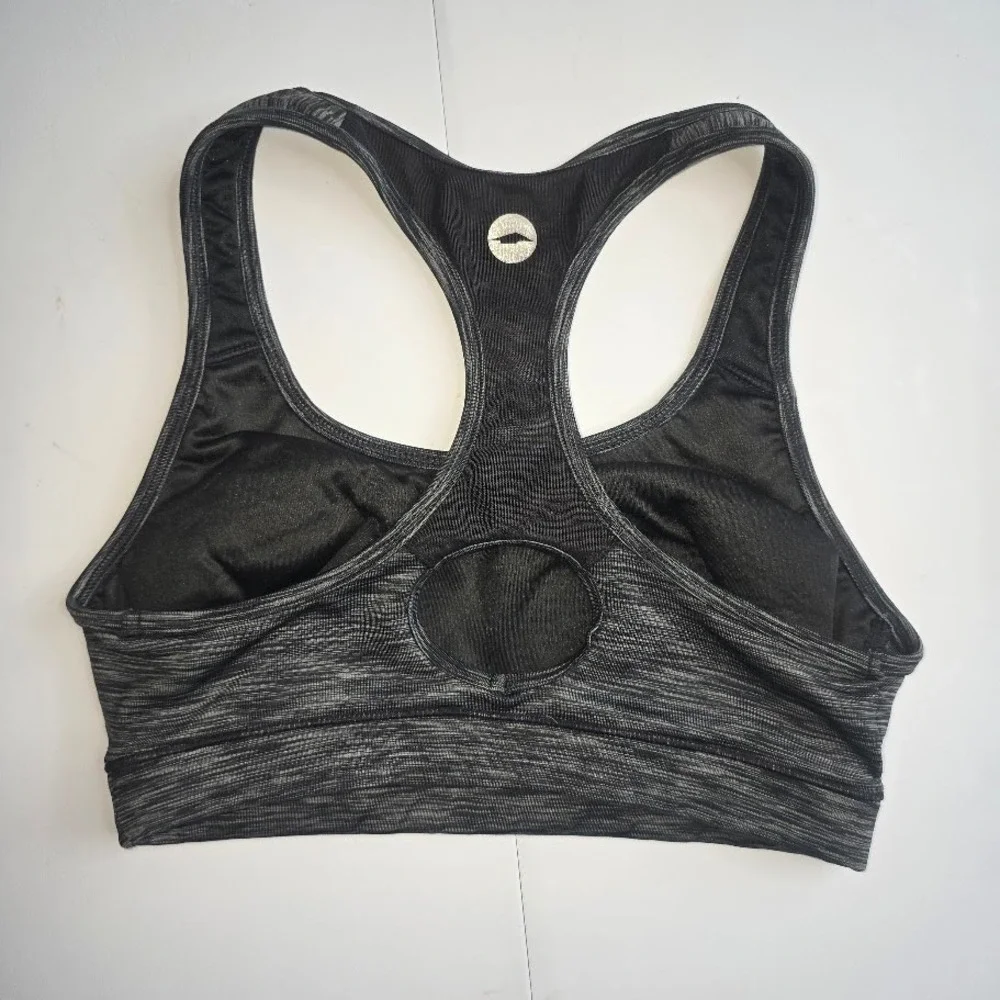 Avia Sports Bra Women S‎ Gray Space Dye Racerback Workout Gym Activewear Sporty